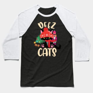 Deez Cats Nutcracker Christmas Funny Nuts Cats Baseball T-Shirt